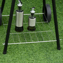 Barbecue a Carbone Carbonella con Ruote Nero e Rosso 67x51x82 cm 