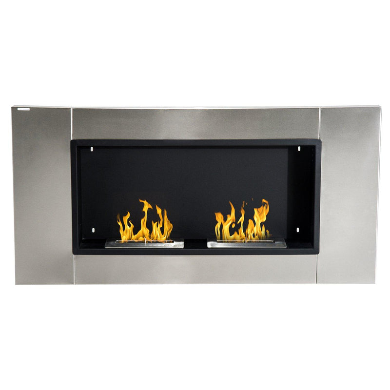 Camino a Bioetanolo da Parete 110x54 cm Argento 