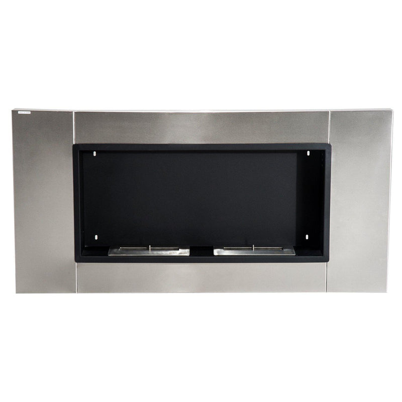 Camino a Bioetanolo da Parete 110x54 cm Argento 