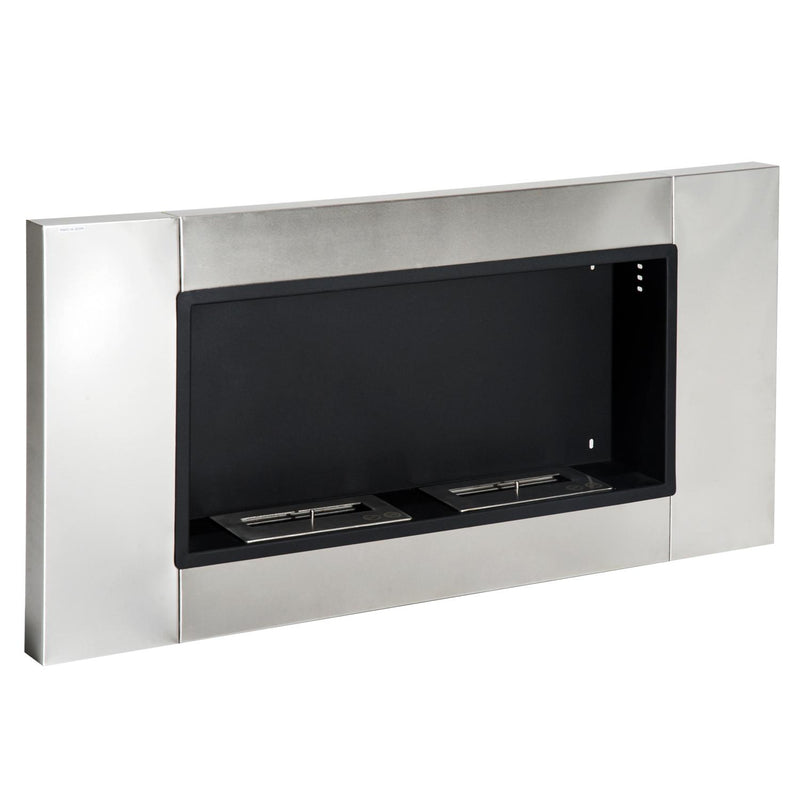 Camino a Bioetanolo da Parete 110x54 cm Argento 