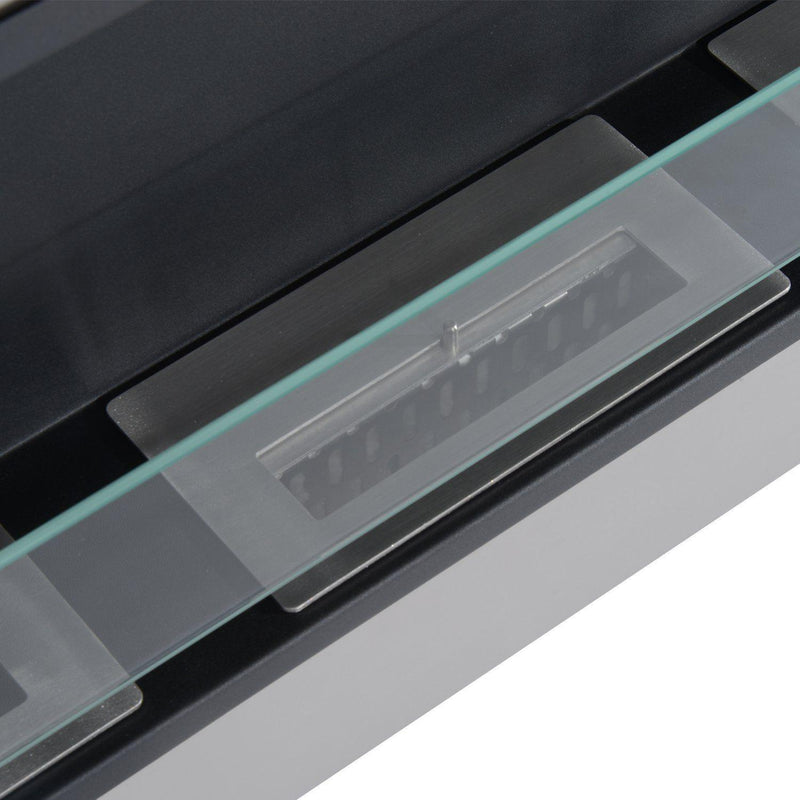 Camino a Bioetanolo da Parete 136x54 cm Inox e Nero 