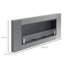 Camino a Bioetanolo da Parete 136x54 cm Inox e Nero 