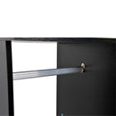 Armadio Guardaroba a 5 Ripiani con Ruote e Barre Appendiabiti in Legno e Alluminio Nero 120x40x128 cm 