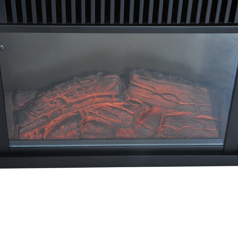 Camino Elettrico da Terra Effetto Fiamma 600W/1200W Nero 