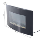 Camino Elettrico da Parete Effetto Fiamma 900W/1800W Nero 