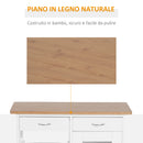 Carrello da Cucina con Cassetti e 2 Cesti in Legno di Pino Bianco 70x37x85 cm