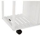 Carrello da Cucina con Cassetti e 2 Cesti in Legno di Pino Bianco 70x37x85 cm