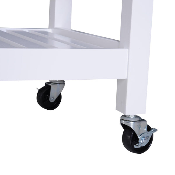 Carrello da Cucina Salvaspazio a 2 Ripiani con Cassetto in Legno Bianco 64x39x84.5 cm online