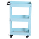 Carrello in Acciaio 3 Ripiani Azzuro 43.5x28x78 cm 