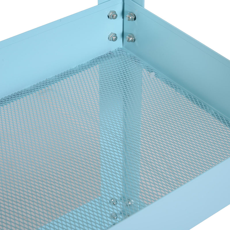 Carrello in Acciaio 3 Ripiani Azzuro 43.5x28x78 cm 