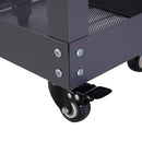 Carrello in Acciaio 3 Ripiani Nero 43.5x28x78 cm 