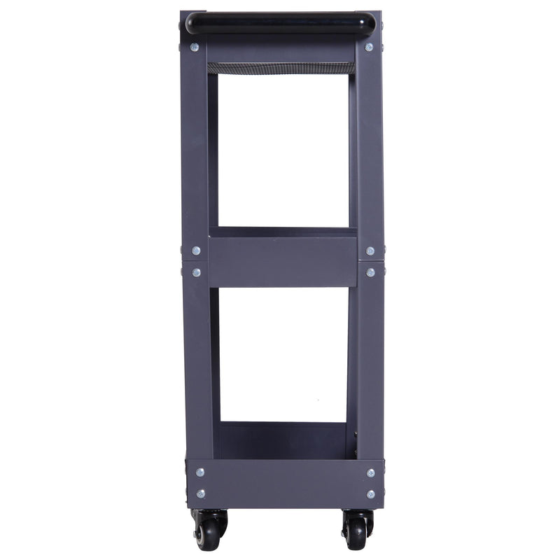 Carrello in Acciaio 3 Ripiani Nero 43.5x28x78 cm 