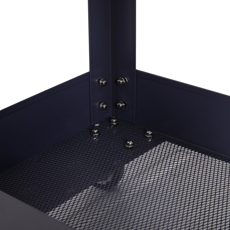 Carrello in Acciaio 3 Ripiani Nero 43.5x28x78 cm 