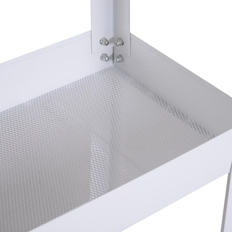 Carrello in Acciaio 3 Ripiani Bianco 43.5x28x78 cm 
