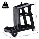 Carrello Porta Utensili Attrezzi a 3 Ripiani 4 Ruote Max 50kg Nero 71x70x39 cm 
