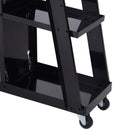 Carrello Porta Utensili Attrezzi a 3 Ripiani 4 Ruote Max 50kg Nero 71x70x39 cm 