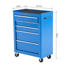 Carrello Porta Utensili da Officina con Cassettiera Azzurro 61.5x33x85 cm 