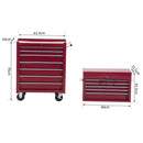Carrello da Officina Portautensili Attrezzi con Cassettiera Rosso 61.5x33x113 cm 
