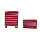 Carrello da Officina Portautensili Attrezzi con Cassettiera Rosso 61.5x33x113 cm 