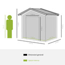 Casetta Box da Giardino in Lamiera Grigio 213x127x185 cm 