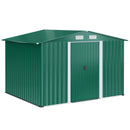 Casetta Box da Giardino in Lamiera Verde 246x192.5x177.5 cm 