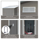 Casetta Box da Giardino in Lamiera Grigia 277x191x192 cm 