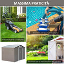 Casetta Box da Giardino in Lamiera Grigia 277x191x192 cm 