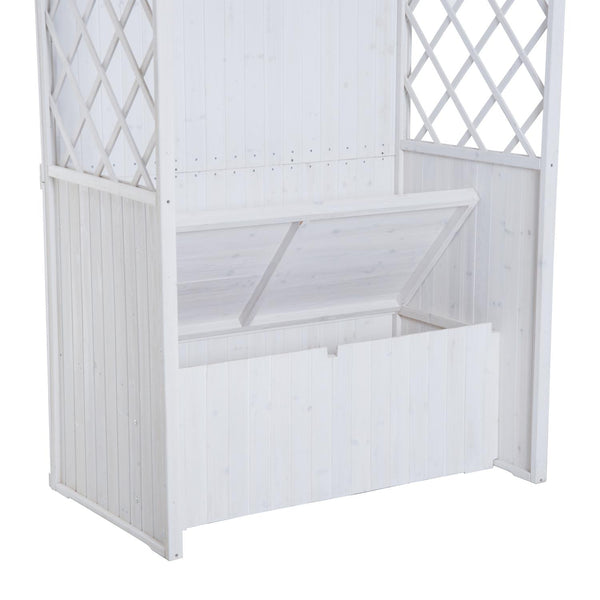Casetta Box da Giardino in Legno Bianco 141x76x225 cm prezzo