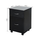 Cassettiera a Rotelle da Ufficio Salvaspazio in Legno Nero 41x39x58 cm 