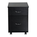 Cassettiera a Rotelle da Ufficio Salvaspazio in Legno Nero 41x39x58 cm 