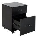 Cassettiera a Rotelle da Ufficio Salvaspazio in Legno Nero 41x39x58 cm 