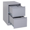 Cassettiera da Ufficio per Documenti 2 Cassetti con Chiusura di Sicurezza in Acciaio 47x62x72 cm 