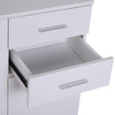 Armadietto con 3 Ante e 2 Cassetti in Legno Truciolato Bianco 106x35x76 cm 