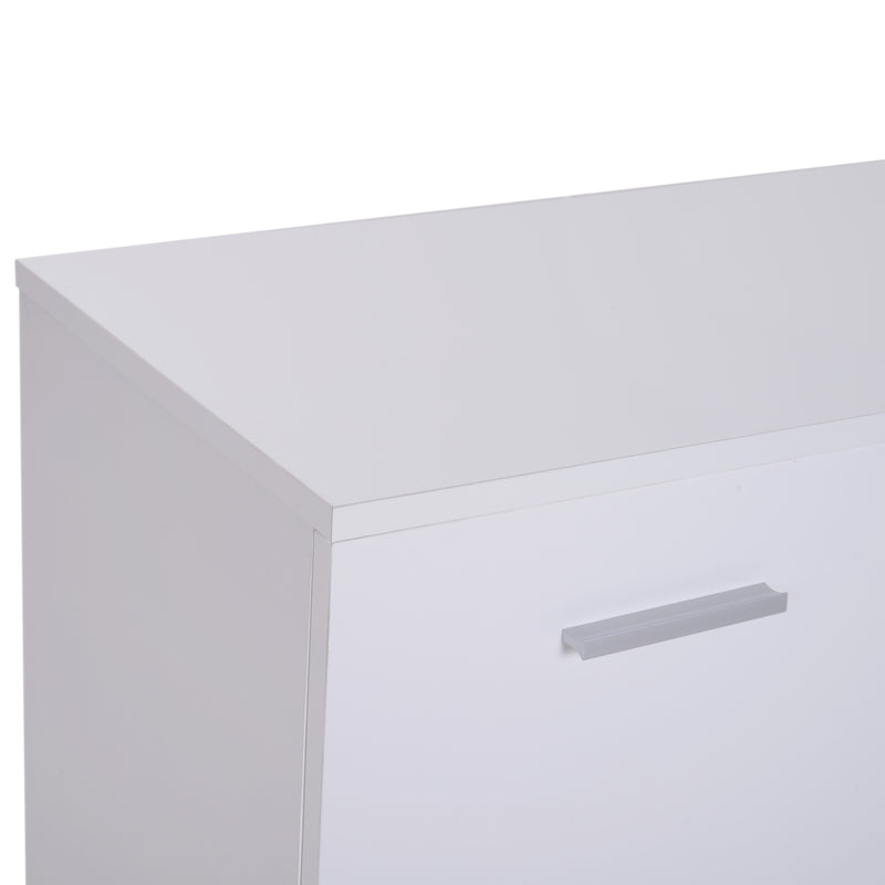 Armadietto con 3 Ante e 2 Cassetti in Legno Truciolato Bianco 106x35x76 cm 