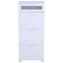 Cassettiera per Archiviazione con 4 Cassetti in Legno Bianco 50x40x116,5 cm 