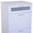 Cassettiera per Archiviazione con 4 Cassetti in Legno Bianco 50x40x116,5 cm 