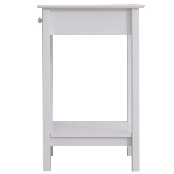 Comodino con Cassetto per Salotto Bagno Camera in Legno Bianco 39x39x61 cm online