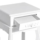 Comodino con Cassetto in Legno Bianco 40x35x60 cm 