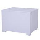 Comodino Moderno in Legno e Vetro 2 Cassetti con Maniglia Bianco 50x40x36,5 cm 