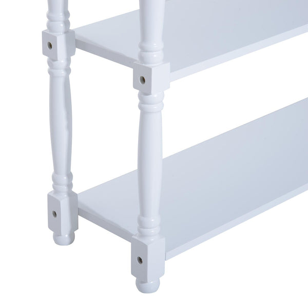 Tavolo Consolle con Ripiani in Legno Bianco 100x30x80 cm online