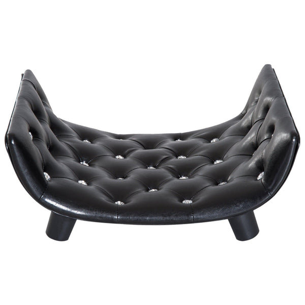 prezzo Divanetto Cuccia per Cani e Gatti in Similpelle e Legno Nero 58x43x25 cm