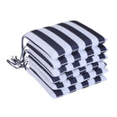 Set 6 Cuscini per Sedia Sfoderabili 100% Poliestere Bianco e Blu 42x42x5 cm 