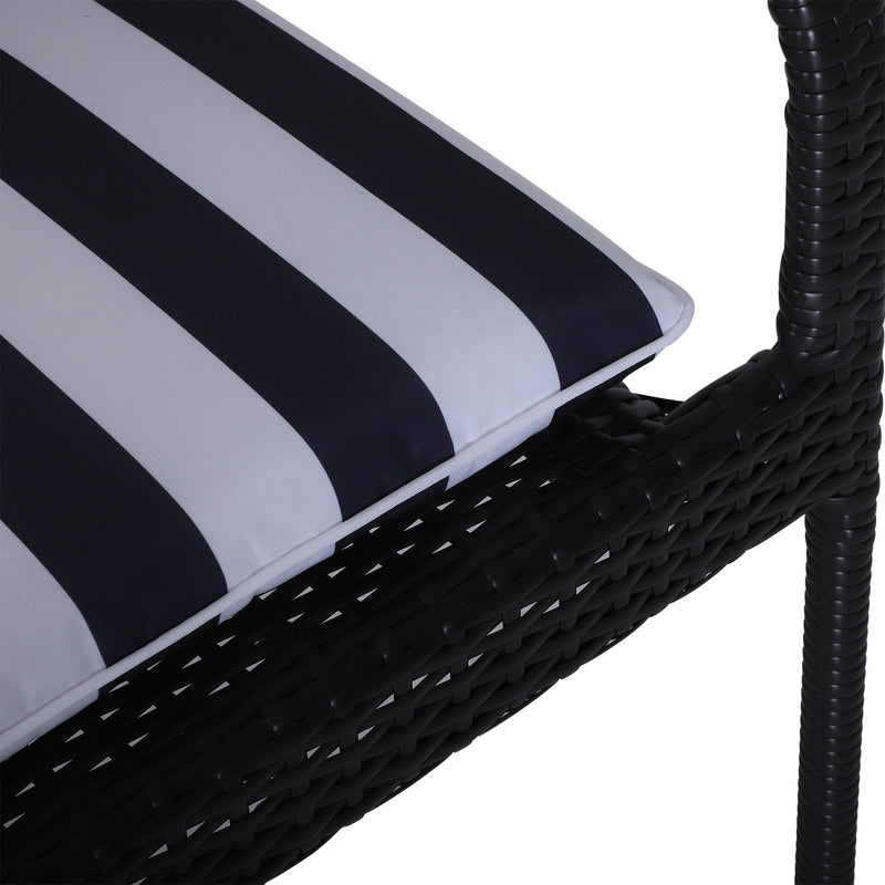 Set 6 Cuscini per Sedia Sfoderabili 100% Poliestere Bianco e Blu 42x42x5 cm 