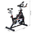 Cyclette Allenamento Aerobico da Casa Professionale in Acciaio Nero 