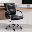 Poltrona Direzionale da Ufficio Imbottita con Altezza Regolabile in Pelle PU Nero 