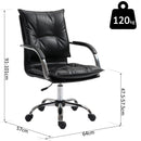 Poltrona Direzionale da Ufficio Imbottita con Altezza Regolabile in Pelle PU Nero 