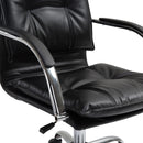 Poltrona Direzionale da Ufficio Imbottita con Altezza Regolabile in Pelle PU Nero 