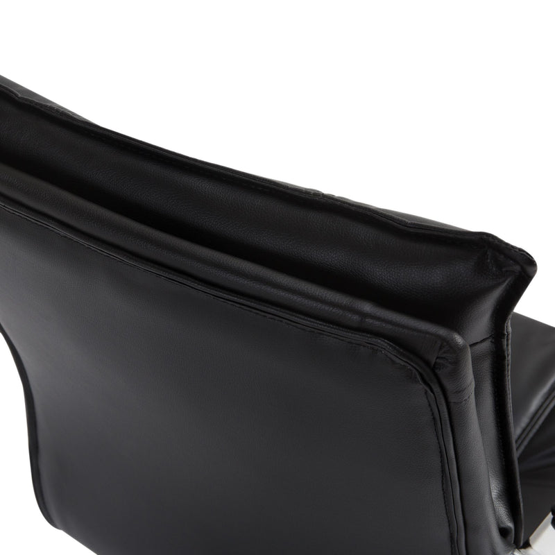 Poltrona Direzionale da Ufficio Imbottita con Altezza Regolabile in Pelle PU Nero 