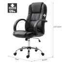 Poltrona Direzionale da Ufficio Ergonomica in Similpelle Nero 