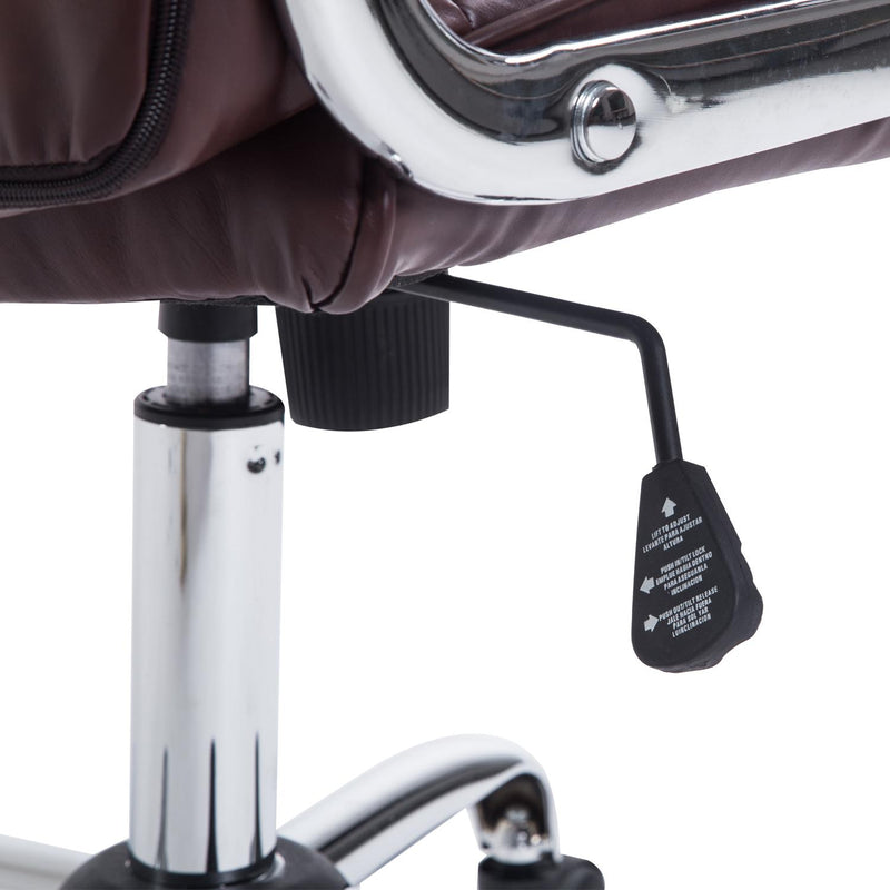 Poltrona Direzionale da Ufficio Regolabile Girevole Marrone 